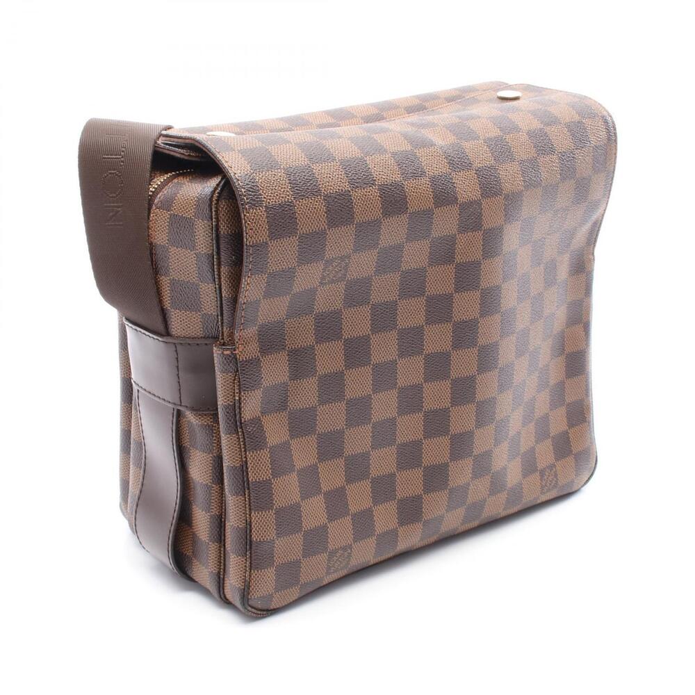 Louis Vuitton Canvas Bag Damier Brown Naviglio Leather Shoulder - Picture 2 of 6
